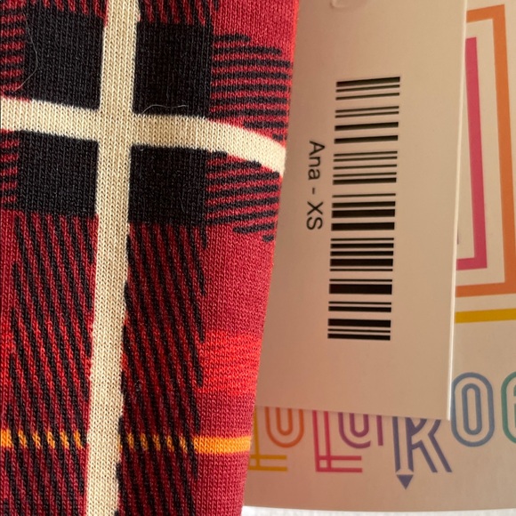 2 for $20 LuLaRoe Ana maxi dress Red and Black Plaid XS NWT - Picture 5 of 11
